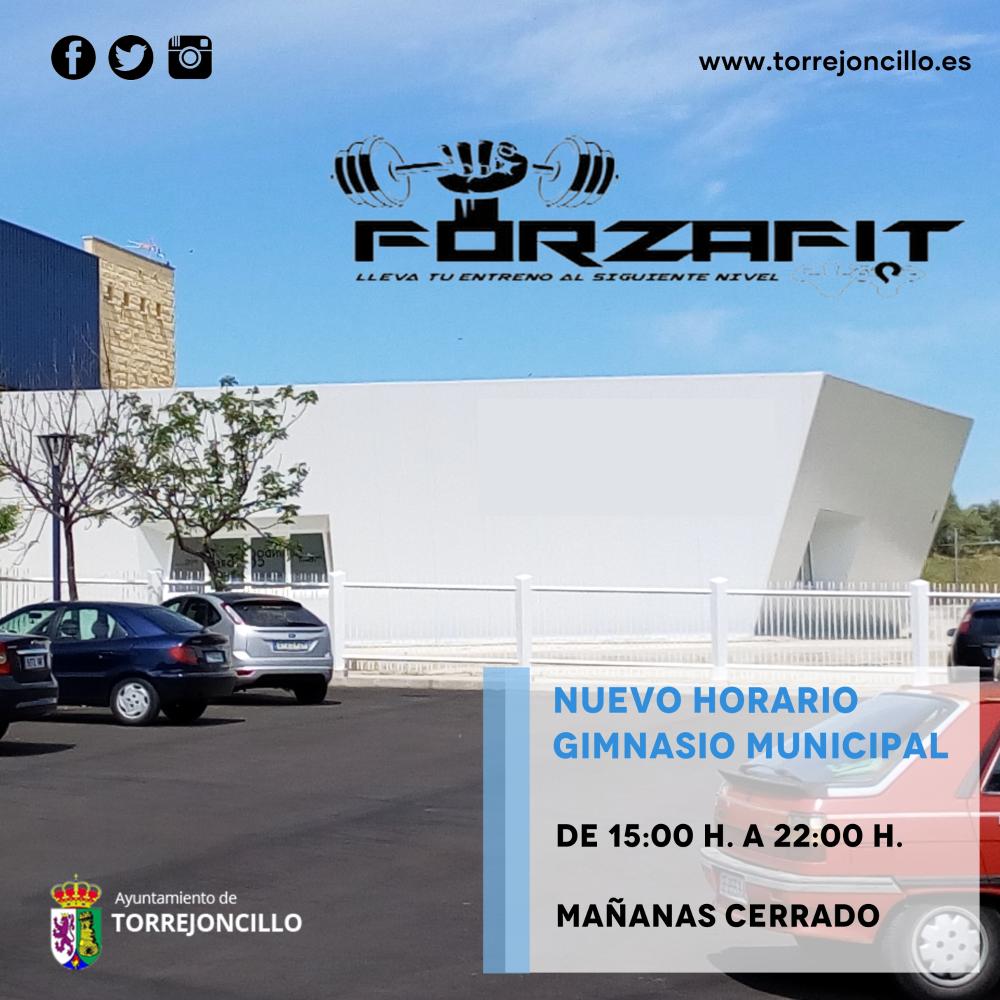 Imagen Nuevo horario gimnasio municipal.