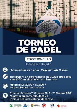 Imagen Desde el 1 de Julio - Torneo de pádel