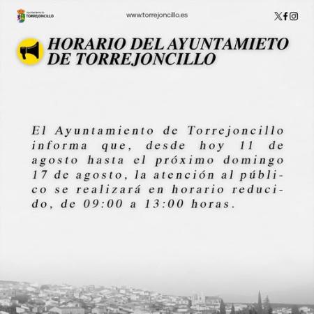 Imagen Del 11 al 17 de Agosto - Horario de atención en el Ayuntamiento
