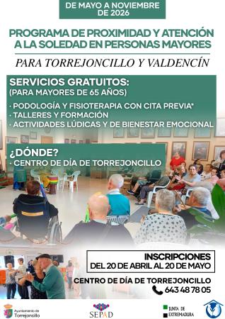 Imagen Del 20 de Abril al 20 Mayo - PROGRAMA DE PROXIMIDAD Y ATENCIÓN A LA SOLEDAD EN PERSONAS MAYORES.