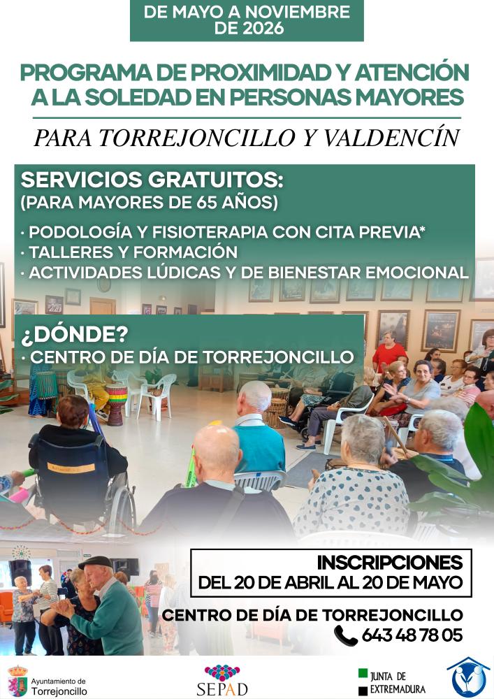 Imagen Del 20 de Abril al 20 Mayo - PROGRAMA DE PROXIMIDAD Y ATENCIÓN A LA SOLEDAD EN PERSONAS MAYORES.